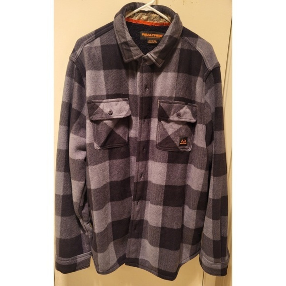 Realtree Men's Shirt Jacket - GRAY XX-Large FAST SHIPPING